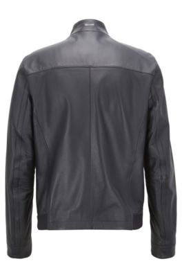 Regular-fit blouson jacket in nappa lambskin, Open Blue