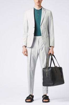 Slim-fit polo shirt in cotton piqu&eacute; with colorblock collar, Dark Green