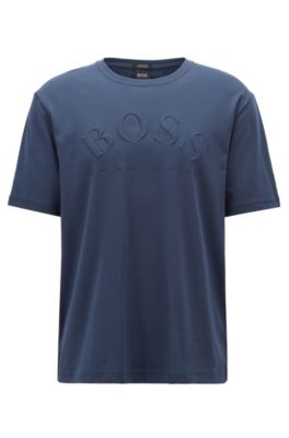 Cotton T-shirt with heritage-inspired logo, Dark Blue