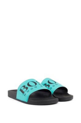 blue hugo boss sliders