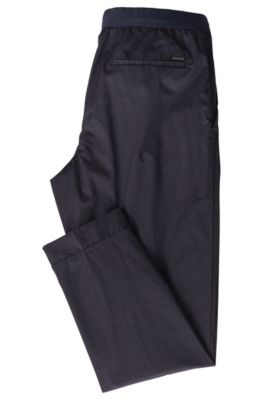 Relaxed-fit stretch-cotton chinos with drawstring waist, Open Blue