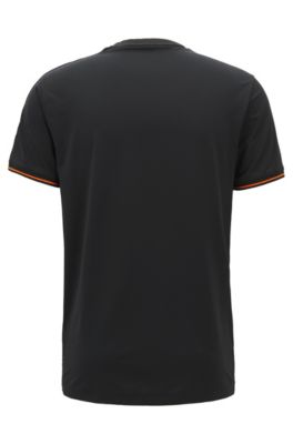 Slim-fit T-shirt in moisture-wicking technical fabric , Black