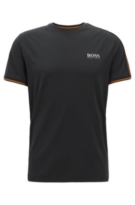 Slim-fit T-shirt in moisture-wicking technical fabric , Black