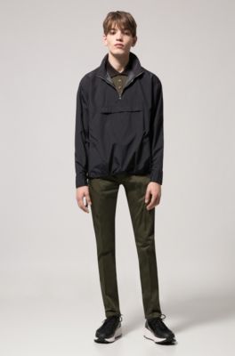 Polo shirt in Oxford cotton piqu&eacute; with contrast collar, Dark Green