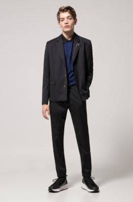 Polo shirt in Oxford cotton piqu&eacute; with contrast collar, Dark Blue