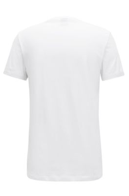 Jersey T-shirt with d&eacute;grad&eacute; flocked logo, White