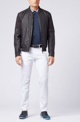 Cotton-piqu&eacute; polo shirt with multicolored degrad&eacute; collar, Dark Blue