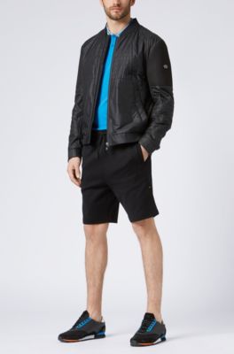 Cotton-piqu&eacute; polo shirt with multicolored degrad&eacute; collar, Blue