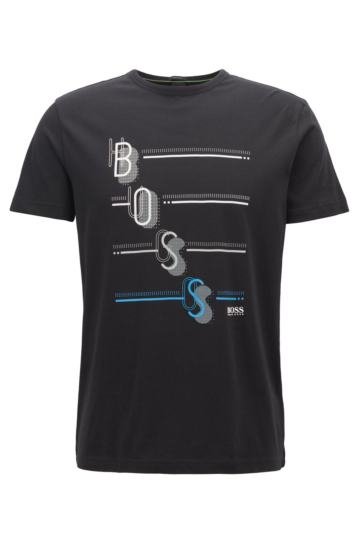 BOSS - Crew-neck T-shirt with multi-colored logo print