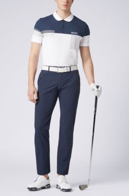 Regular-fit polo shirt in cotton-blend piqu&eacute;, White
