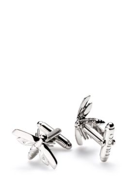 Firefly cufflinks in polished metal, Silver