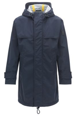 Relaxed-fit raincoat in two-layer performance fabric, Dark Blue