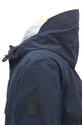 Relaxed-fit raincoat in two-layer performance fabric, Dark Blue