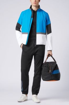 Colorblock polo shirt in Pima cotton, Black