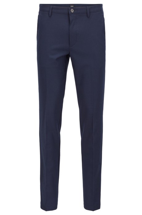 BOSS - Slim-fit chinos in high-twist mercerized stretch fabric