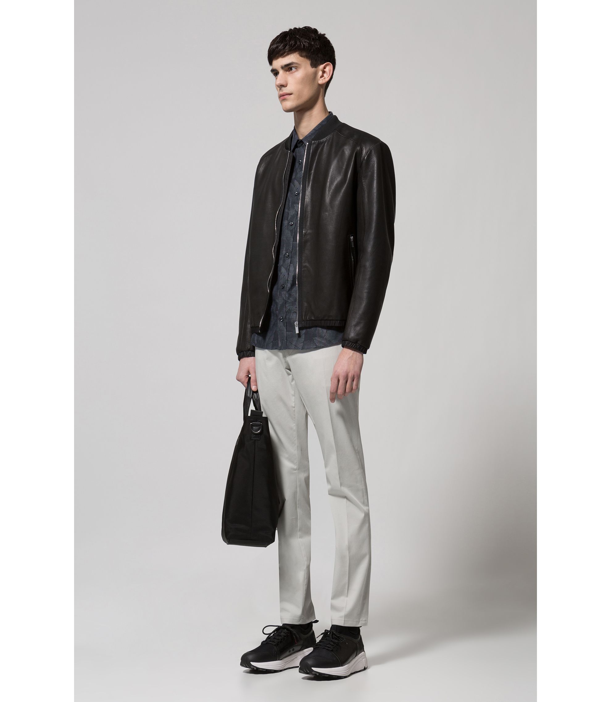 HUGO BOSS レザーブルゾン 楽天市場】HUGO BOSS ヒューゴボス レザージャケット 50518906 メンズ