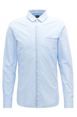 BOSS - Slim-fit shirt in dobby cotton with tonal trims