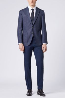 Regular-fit jacket with mother-of-pearl buttons, Open Blue