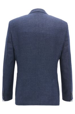 Regular-fit jacket with mother-of-pearl buttons, Open Blue