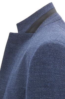 Regular-fit jacket with mother-of-pearl buttons, Open Blue