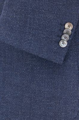 Regular-fit jacket with mother-of-pearl buttons, Open Blue