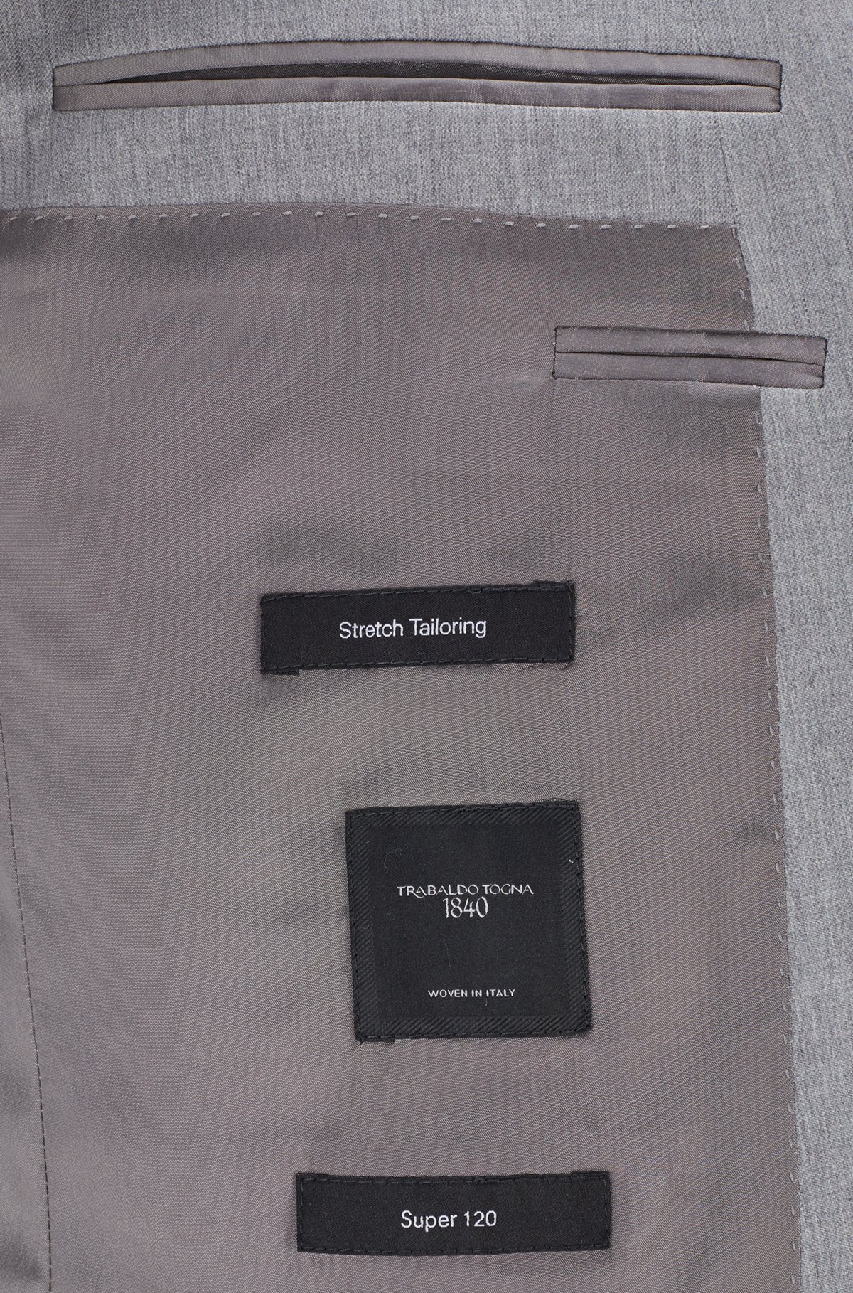 Slim-fit suit in virgin wool with natural stretch, Grey