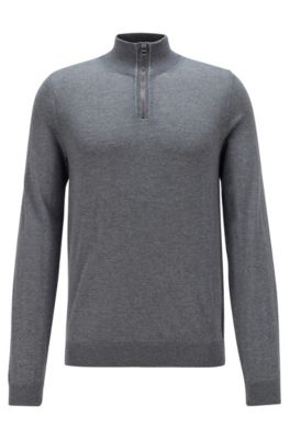 boss zip neck sweater