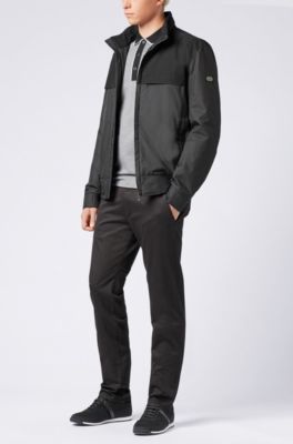 Regular-fit polo shirt in three-colored cotton piqu&eacute;, Black