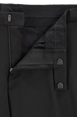 Regular-fit suit in virgin wool serge, Black