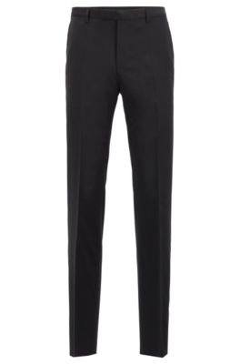 Regular-fit suit in virgin wool serge, Black