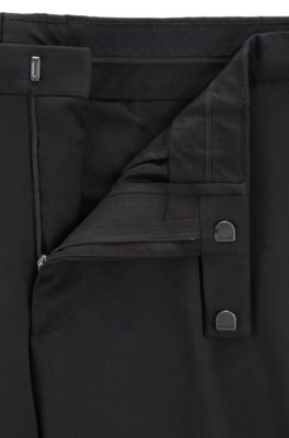 Regular-fit suit in virgin wool serge, Black