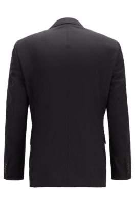 Regular-fit suit in virgin wool serge, Black