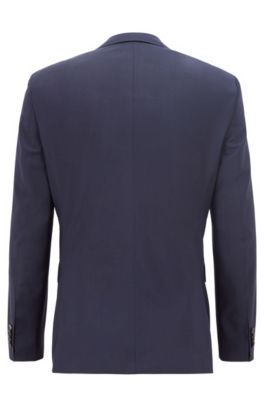 Regular-fit suit in virgin wool serge, Dark Blue