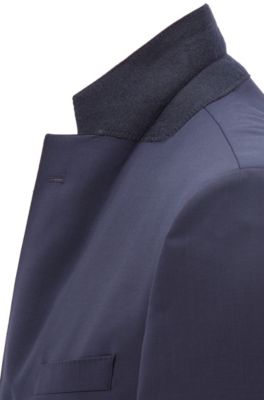 Regular-fit suit in virgin wool serge, Dark Blue