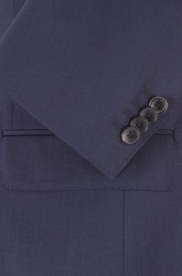 Regular-fit suit in virgin wool serge, Dark Blue