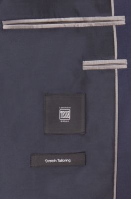 Regular-fit suit in virgin wool serge, Dark Blue