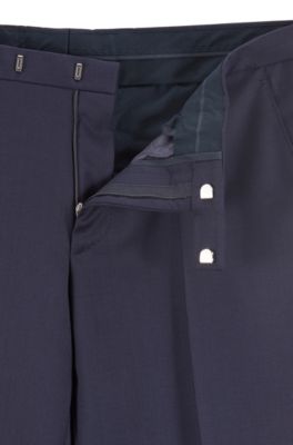 Regular-fit suit in virgin wool serge, Dark Blue