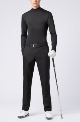 Extra-slim-fit jersey top with moisture management, Black