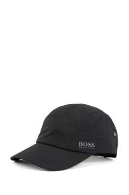 Breathable cap in stretch fabric with micro pattern, Black