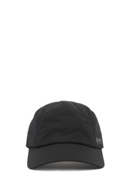 Breathable cap in stretch fabric with micro pattern, Black