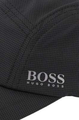 Breathable cap in stretch fabric with micro pattern, Black