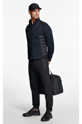 Breathable cap in stretch fabric with micro pattern, Black