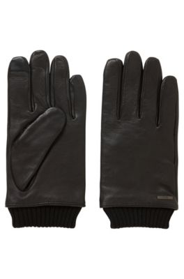 hugo boss leather gloves