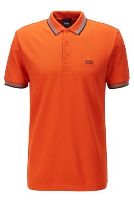 orange hugo boss polo shirt