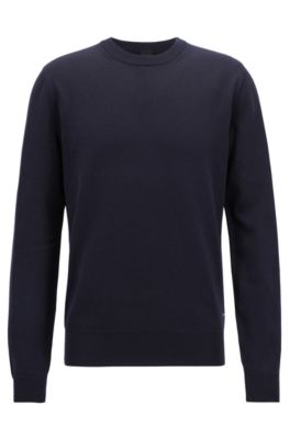 dark blue crew neck sweater