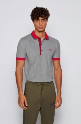 slim pima logo polo shirt