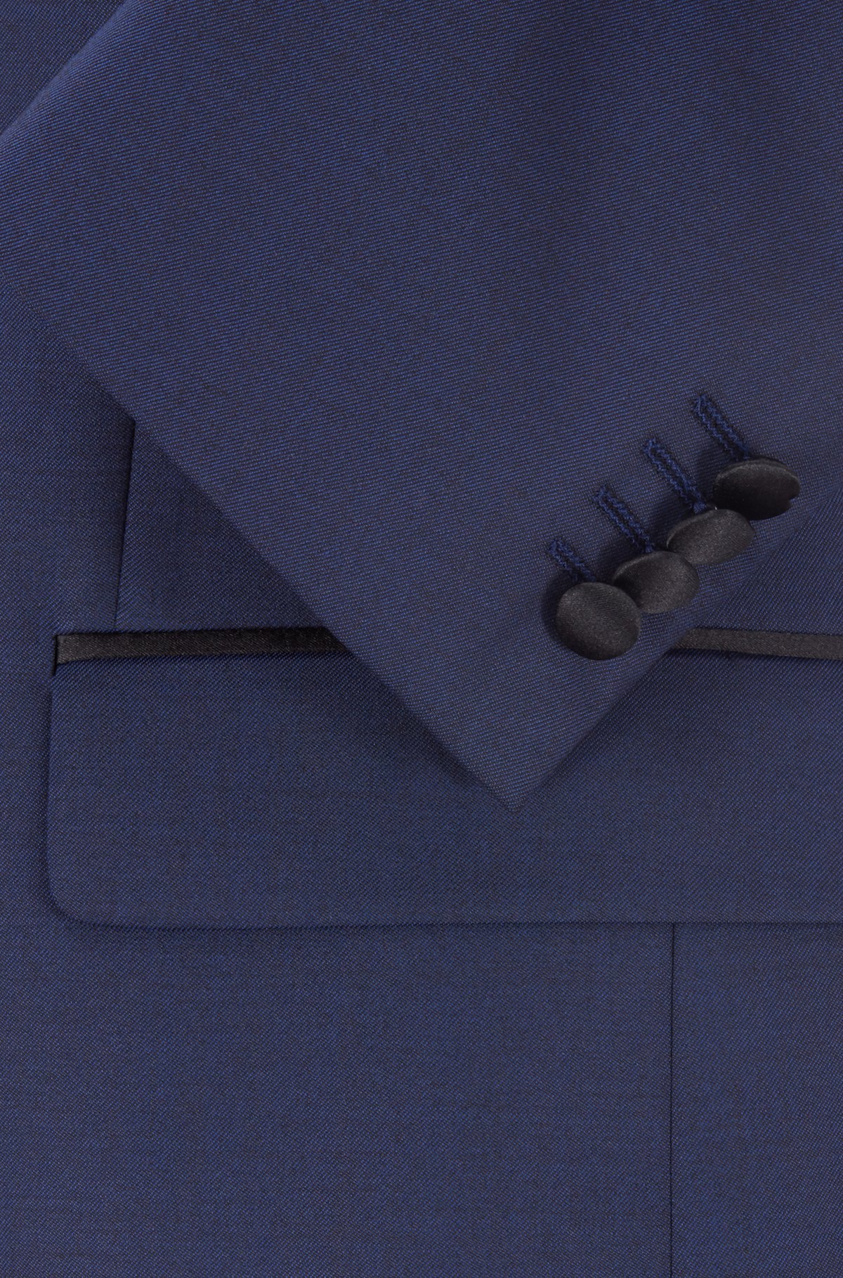 BOSS - Slim-fit tuxedo in virgin wool with silk trims - Dark BOSS - Slim-fit tuxedo in virgin wool with silk trims - Dark