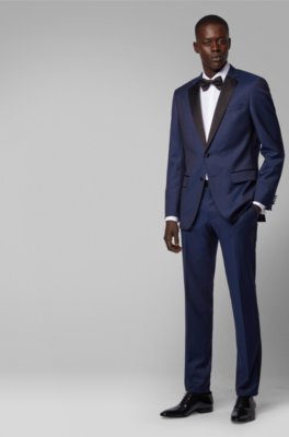 Boss Slim Fit Tuxedo In Virgin Wool With Silk Trims