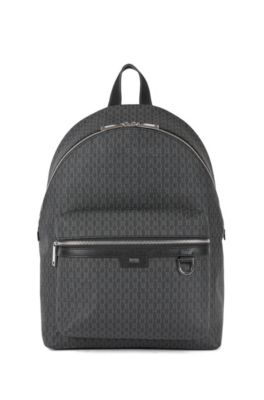 BOSS - Monogram-print backpack in 