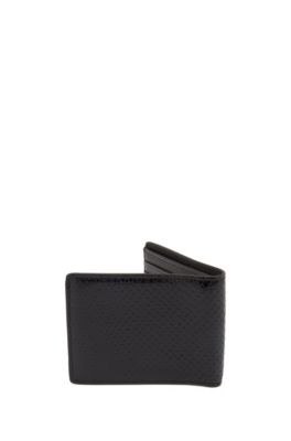 Billfold Wallet In Italian Leather With Python Skin Print - 